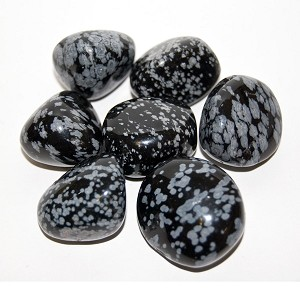 Snowflake Obsidian tumbled (1 stone)