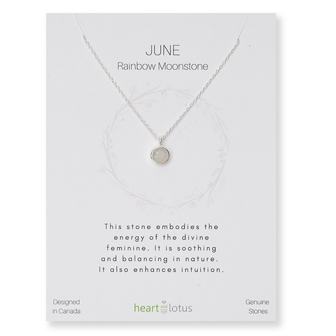 Birthstone Necklaces June Rainbow Moonstone
