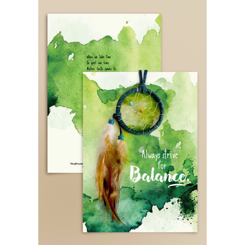 Greeting Card Dream Catcher Green Splash