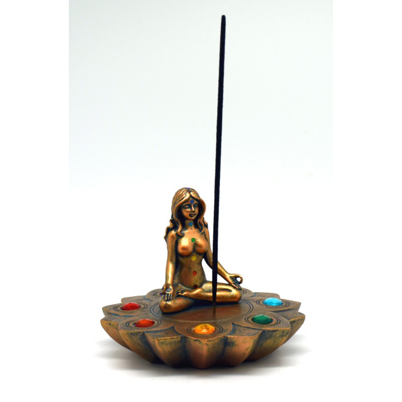 Incense Holder Bronze Colored Chakra Stone