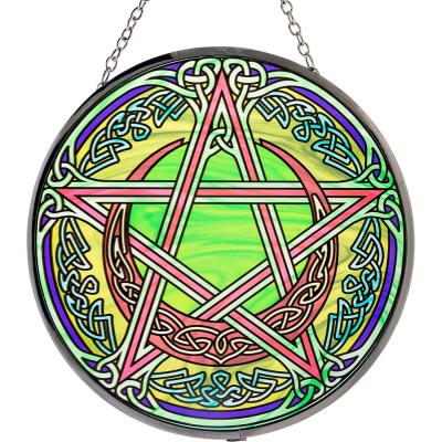 Glass Sun Catcher Celtic Pentacle