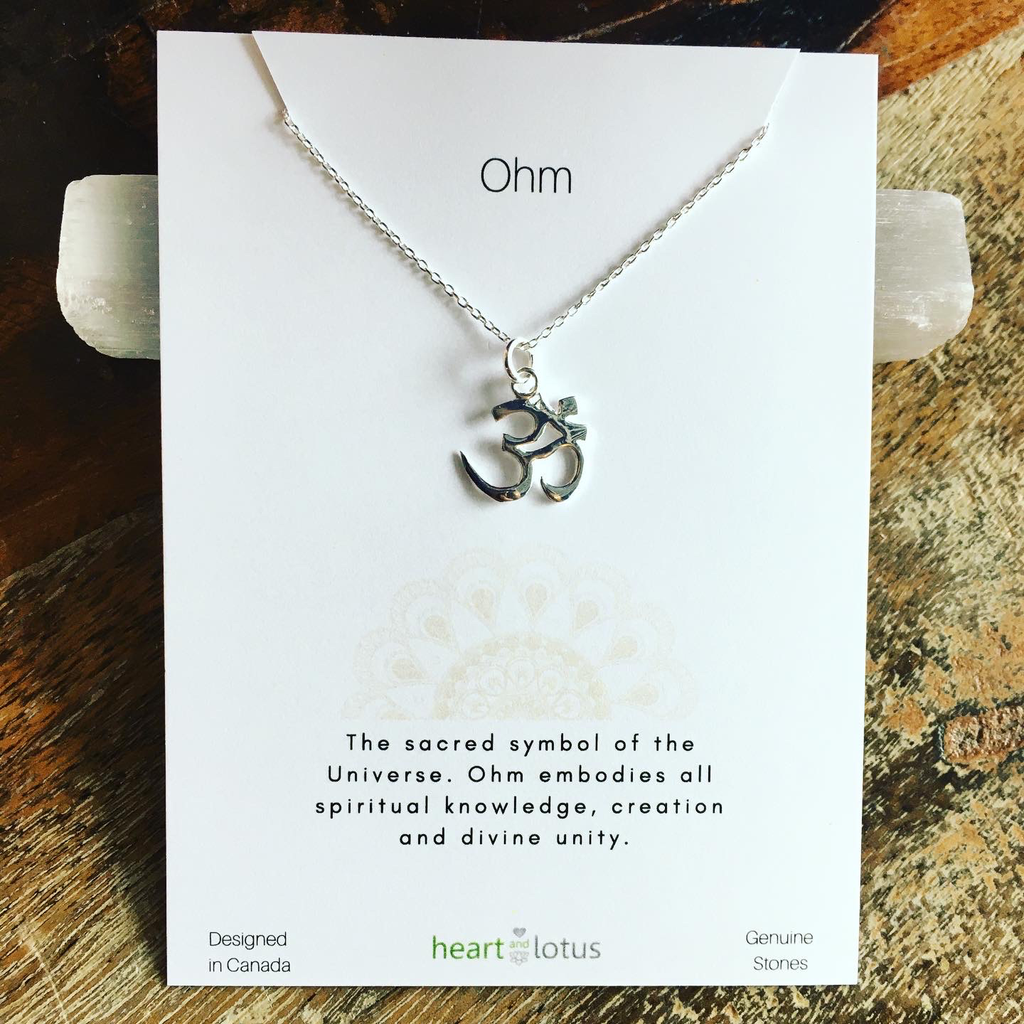 Necklace carded ohm sterling silver