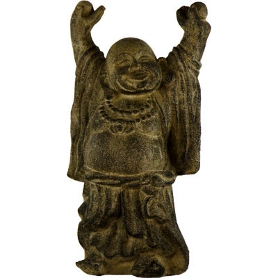 Statue Standing Happy Buddha Volcanic Stone