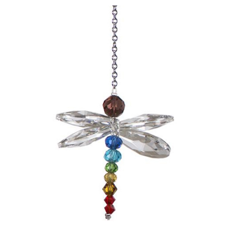 Dragonfly chakra crystal on chain