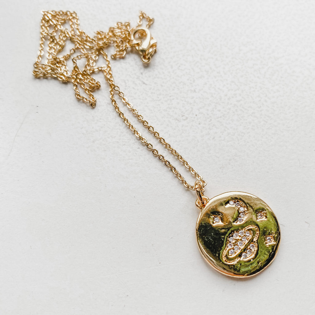 18K gold plated Necklace - solar system
