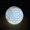 Selenite sphere etched lotus