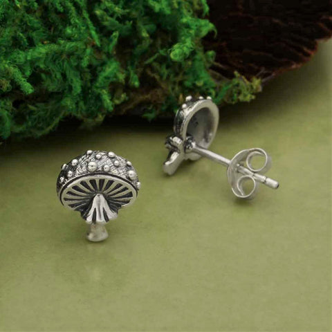 Earring Agaric mushroom sterling silver