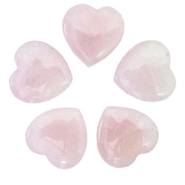 Rose Quartz Heart Flat 25mm