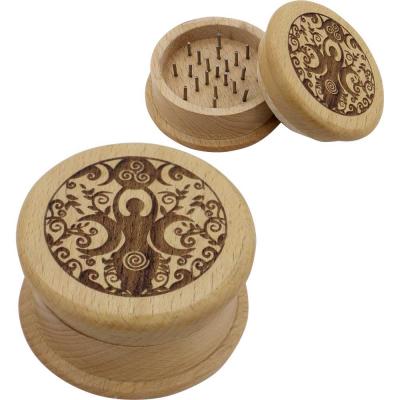 Wood grinder for herbs - moon goddess