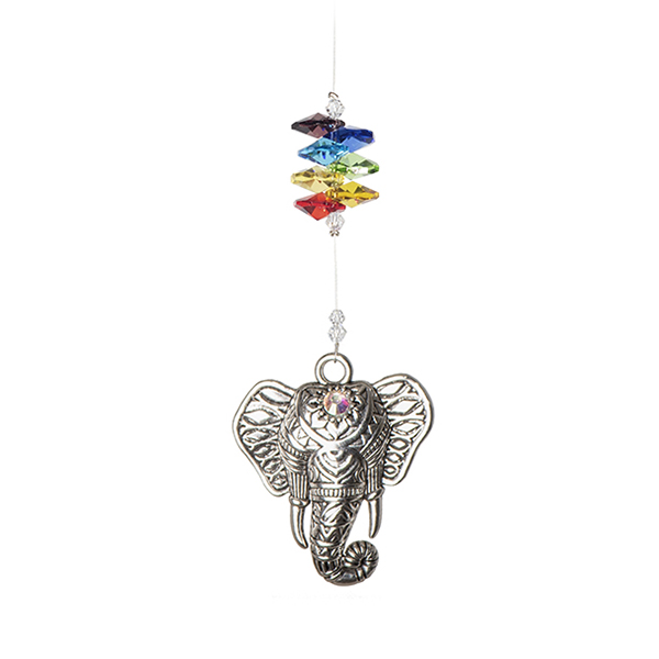 Pewter suncatcher with chain elephant