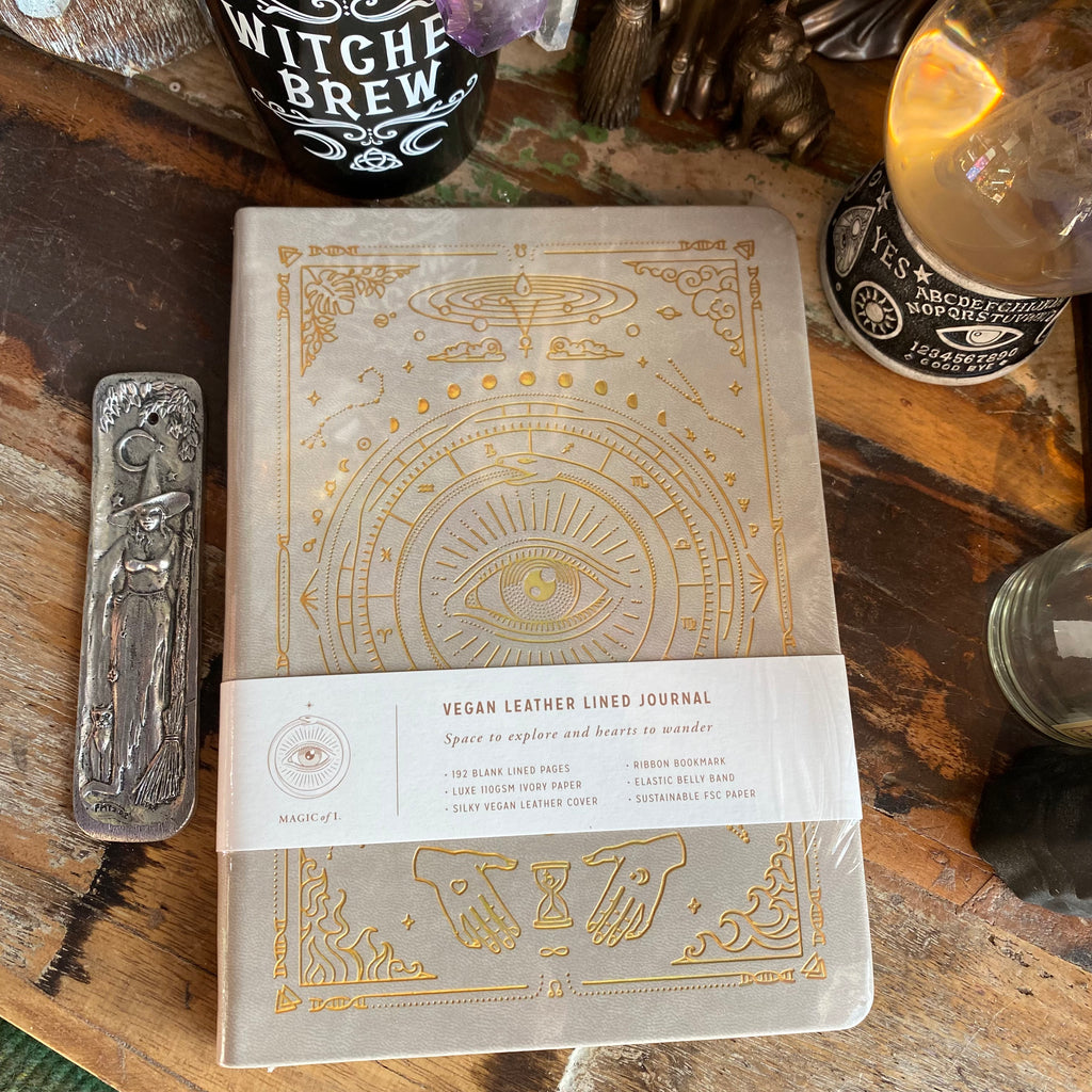 Vegan Leather Lined Journal; Stone - Magic of I