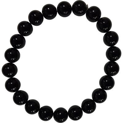 Bracelet 8mm black tourmaline beads