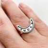 Ring crescent moon filagree sterling silver