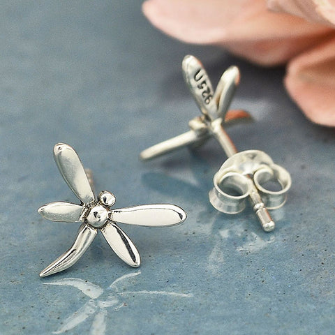 Earrings dragonfly posts sterling silver