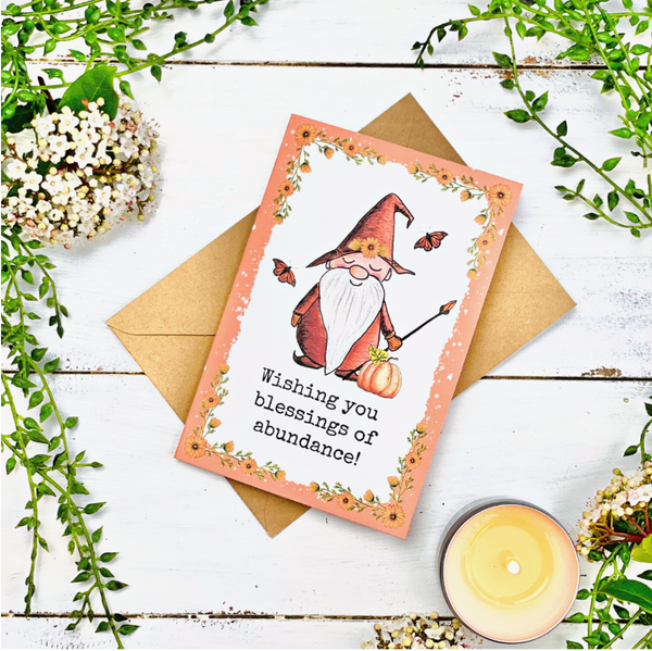 Hand Illustrated Greeting Card - Joyful Gnome