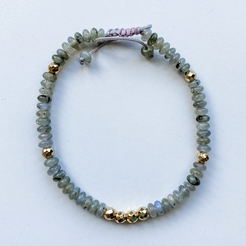 Braided Bead Bracelet Labradorite