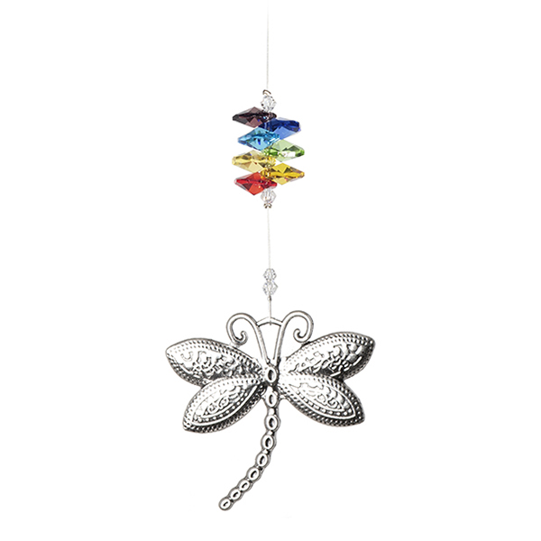 Pewter suncatcher with chain dragonfly