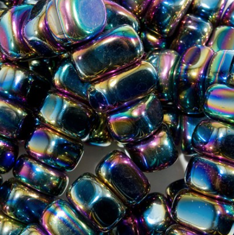 RAINBOW Magnetic hematite tumbled (1 stone)