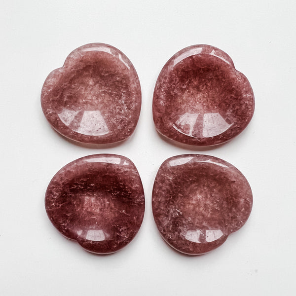 Heart Thumb Stone - Strawberry Quartz