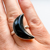 Ring onyx moon sterling silver