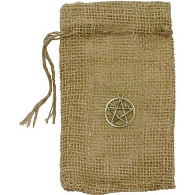 Jute pouch pentacle 3 x 5”