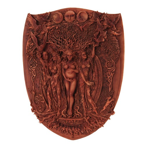 Triple Goddess mother maiden crone plaque