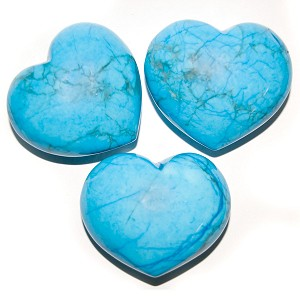 Puffy heart howlite dyed