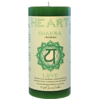 Chakra candle pillar - Heart 3” x 6”