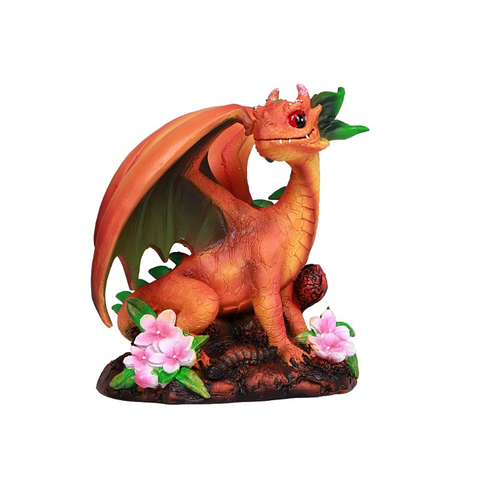 Peach Dragon Garden Dragon Statue