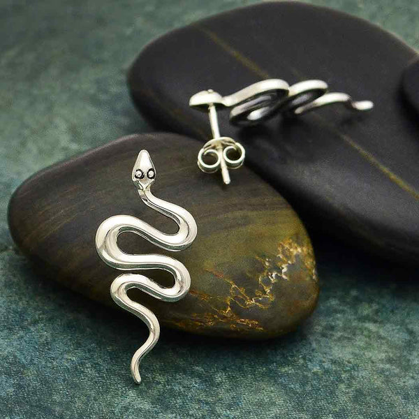 Earring snake posts sterling silver